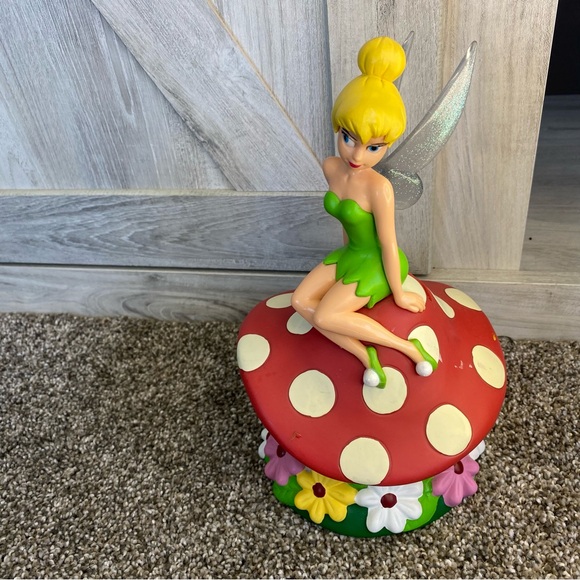 Vintage Toys Disney Tinkerbell on Mushroom Coin Bank - (no Plug) - Picture 4 of 8